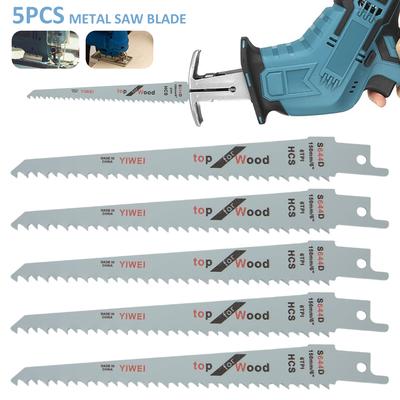 5Pcs Reciprocating Jig Saw Blades Saber Saw Handsaw HCS Multi Saw Blade For Cutting Wood Metal Renovator Power Tools Accessories