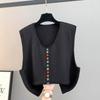 2025 Women’s Knitted V-Neck Cardigan Vest - Sleeveless, Loose Fit for Spring & Autumn