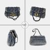 Borsa a tracolla in denim effetto invecchiato stile Hg Kg Retro per donna Nuova moda Estate 2026 Borsa a tracolla versatile da pendolare Borsa per telefono con catena Quotidiano Lavoro a