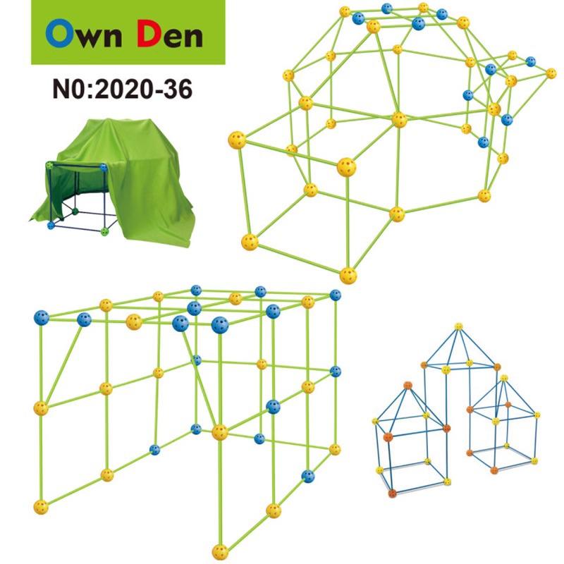 Children's DIY Bead and Building Blocks Creative Tent Fort Kit