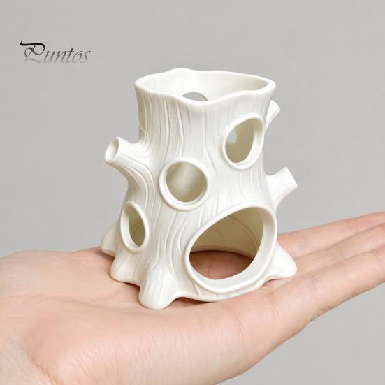 Environmentally Friendly Tank Ornament 2Pcs 3D Printed Aquarium Tree Stump Fish Shelter, Landscaping Artistic Ornaments, Multiple Holes Hiding