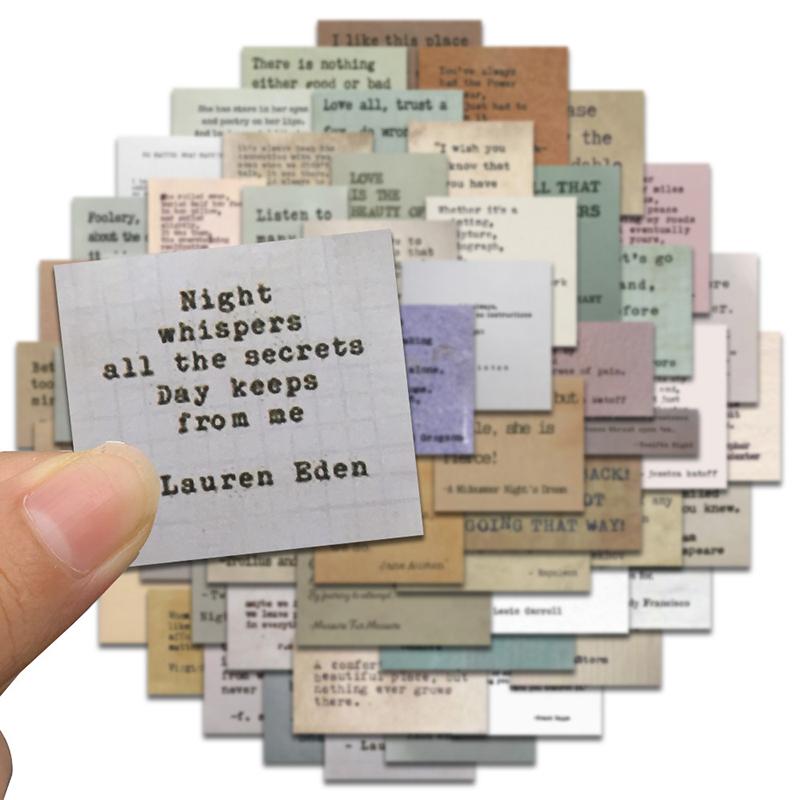 60Pcs Vintage Celebrity Quotes Stickers Decal Skateboard Suitcase Guitar Sticker