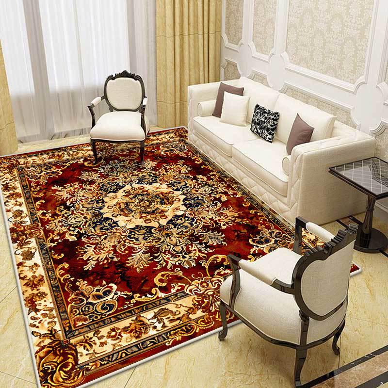 Big Size European Style Red Carpet Living Room 140x200cm Non-slip Luxury Rug for Bedroom Cloakroom Non-slip Floor Mat Washable