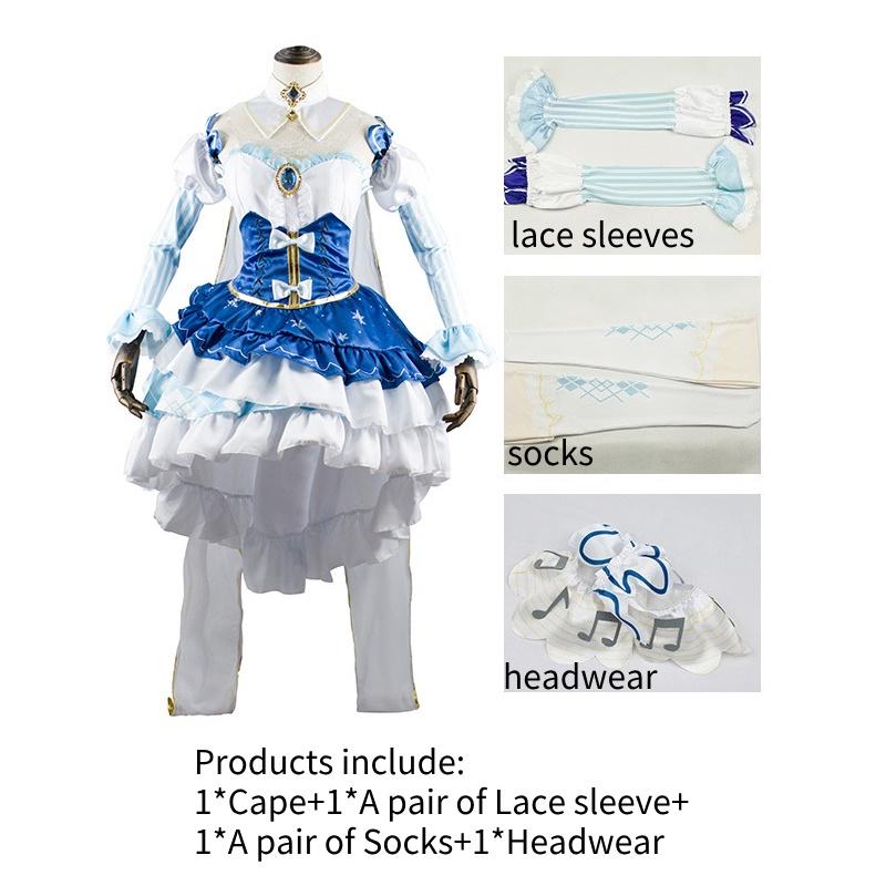 

Косплей костюм Снежной Мику Хацунэ Лолита Принцесса Маскарадный костюм Полный комплект Аниме Фан M