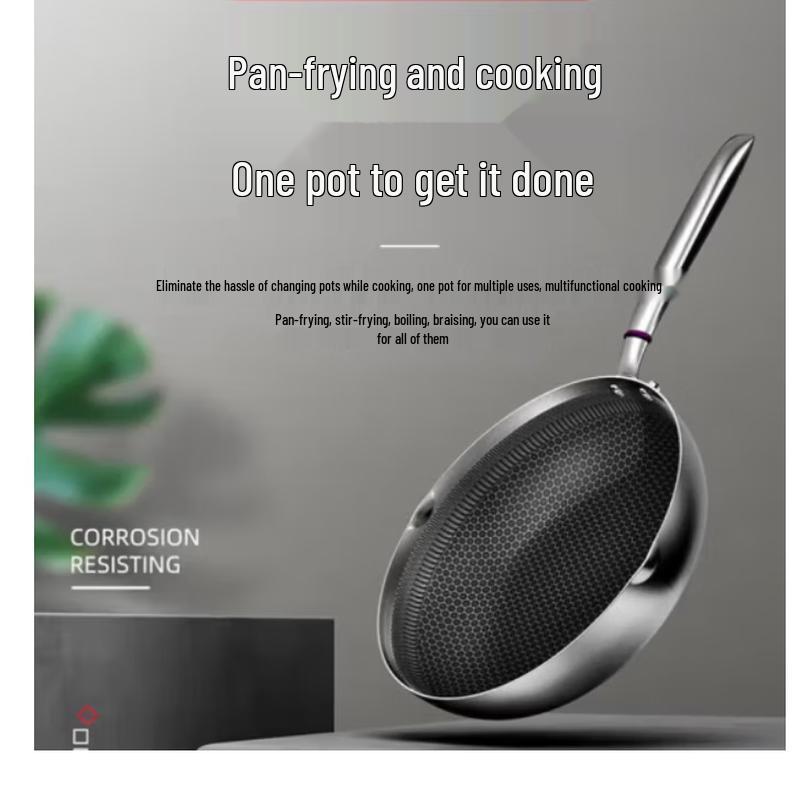 Kambach 30cm 316 Stainless Steel Non-stick Wok Pan