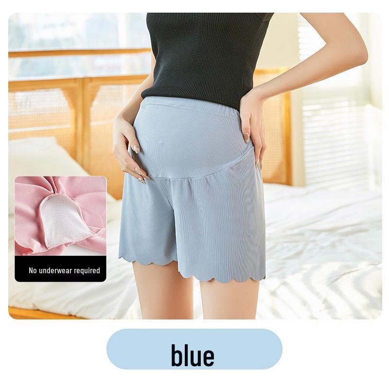 

Silk Safe Maternity Base Layer Pants for Summer - Anti-Exposure, Three-Quarter Length Large синий