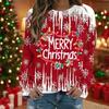 Women's Casual Long Sleeve Christmas Print Neck Top