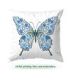 1pcs Blue Floral Butterfly Text Cushions Pillowcase Polyester Cushion Cover Throw Pillow Pillowcover Home Car Sofa Decor