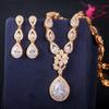T0157 Water Drop Zircon Set, Necklace Earrings Two-Piece Bridal Banquet Dress Accessories