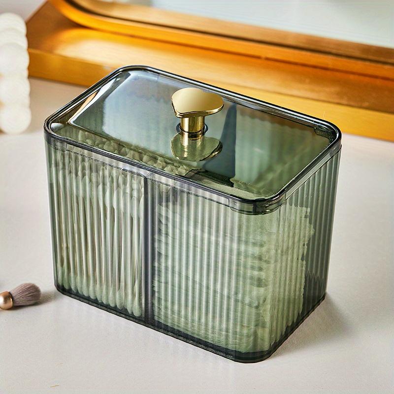 

Acrylic Swabs Cosmetic Organizer Storage Box Desktop Dust-Proof Makeup Removal Cotton Lipstick Cosmetics Organization Holder зелений