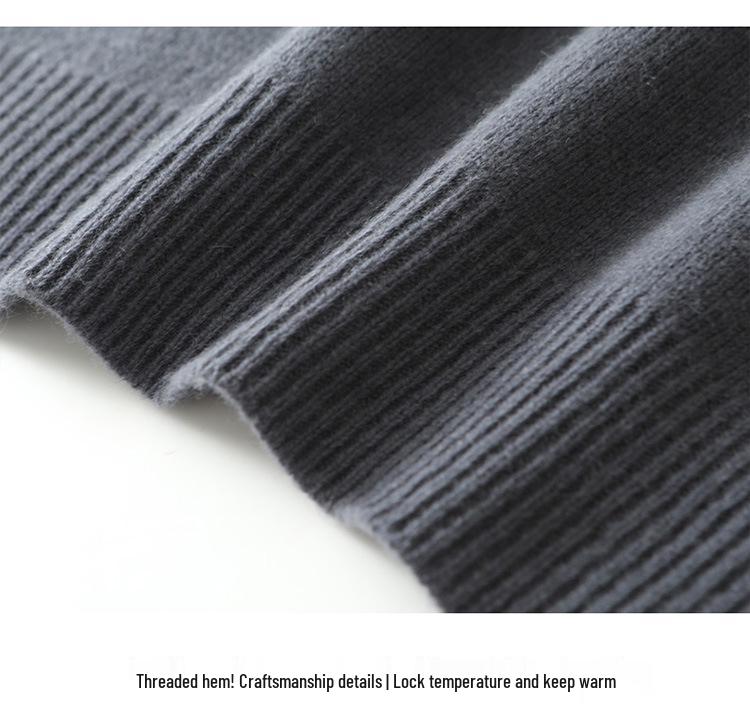 Men's Autumn/Winter Wool Knit Zipper Pullover - Seven-Needle Thickened Half-High Collar Sweater