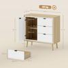 Sideboard, Door, 3 Drawers, Adjustable Shelf, 80 x 35 x 77 cm, White and Oak
