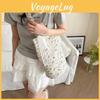 Fashionable Spring Lace Shoulder Tote Bag 2024 New Bucket Bag Women Casual Commuting Underarm Bag In Black And Off-white