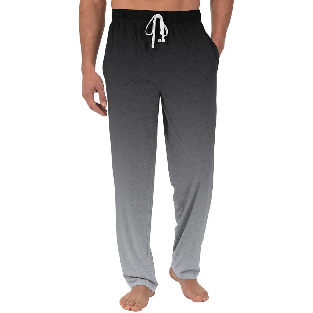 Herren Freizeit-Pyjamahose mit Taschen | Krawatte, Farbverlauf bedruckt, Leinwandbindung, lockere Passform elastischer Bund für Zuhause
