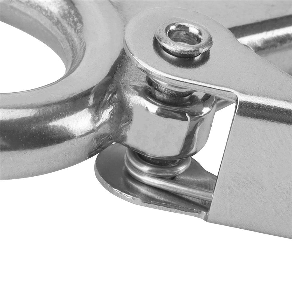 6Pcs 304 Stainless Steel Fast Eye Safety Snap Hook, 0.2Ton 440Lbs Heavy Duty Lifting Grab Hook With Spring Latch For Boat Rigging Hardware