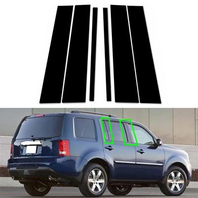 6Pcs Window Trim Covers Center Film Column B C Pillar Posts Sticker Car Accessories For Honda Pilot Ridgeline 2009-2015