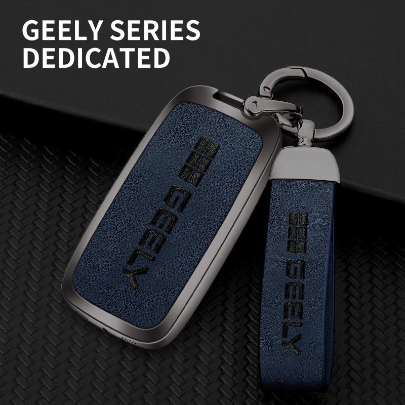 Estuche de Cuero de Aleación de Zinc para Llave de Coche Geely Galaxy Ex5 L6 L7 E5 Galaxy Starry 8 Emi No.1 Proton E.Mas E8 7 5 Llavero Estuche para Llave de Coche