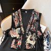 Vintage Chinese Style Vests Jacket Stitched Mesh Embroidered Buckle Tang Costume Coat Summer Unique Sleeveless Women's Vest