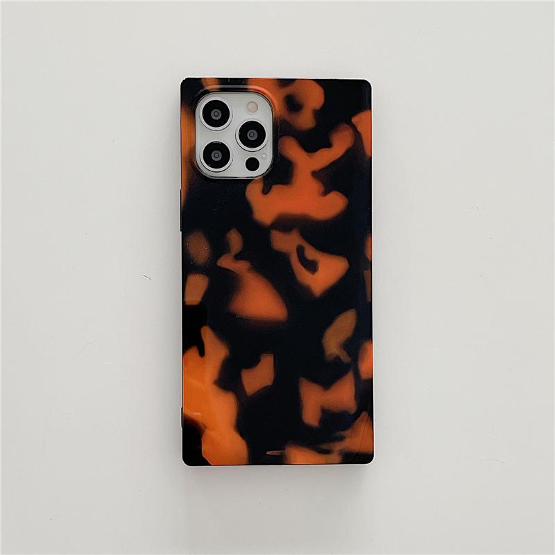 Retro leopar baskı kare telefon kılıfı için Iphone 13 11 Pro 12 12pro Max Se2020 7 8 artı X Xr Xs darbeye dayanıklı kılıf koruyucu kapak