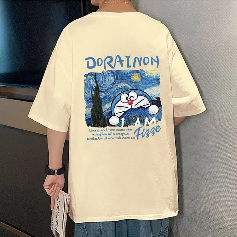 

Мужская американская ретро-футболка Doraemon White с коротким рукавом для пары M