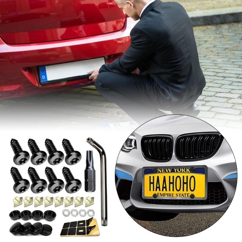 Sada upevňovacích prvků proti krádeži Sada ocelových upevňovacích prvků pro registrační značky Sada šroubů pro registrační značky Jednoduchá instalace pro vozidla