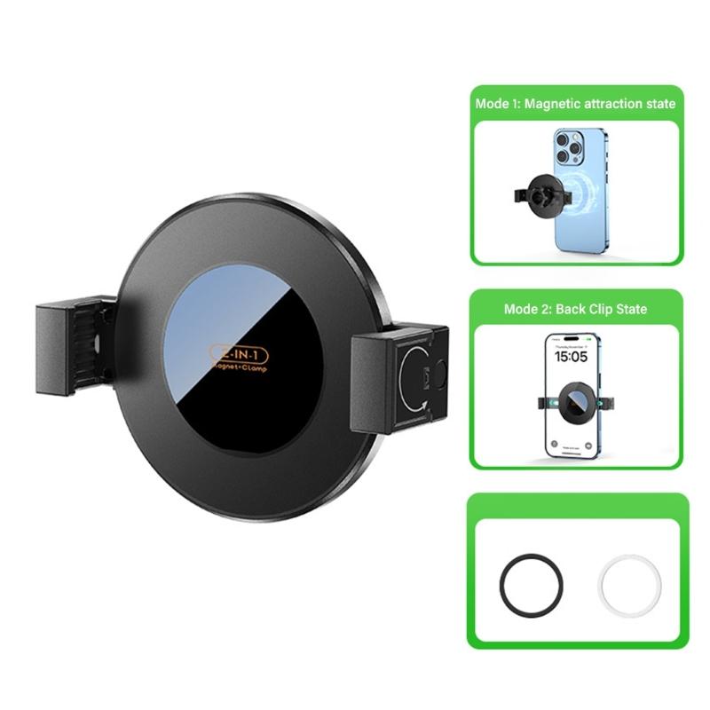 2 in 1 Cellphone Clamp with 17mm Ball Head Smartphone Mount Adapter Magnetic Mount Holder Stand Universal Quick Install