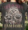 Life Is Soup I Am Fork Raccoon Comfort Colors® Tshirt, Trash Panda Funny Animal Lover Wildlife Nature Retro Vintage Meme Humor Tee