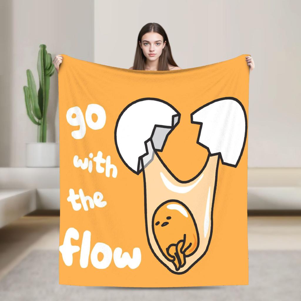 Lazy Egg Gudetama Flannel Blankets Winter Super Warm Throw Blanket for Child Bedroom Funny Bedspread Sofa Bed Cover