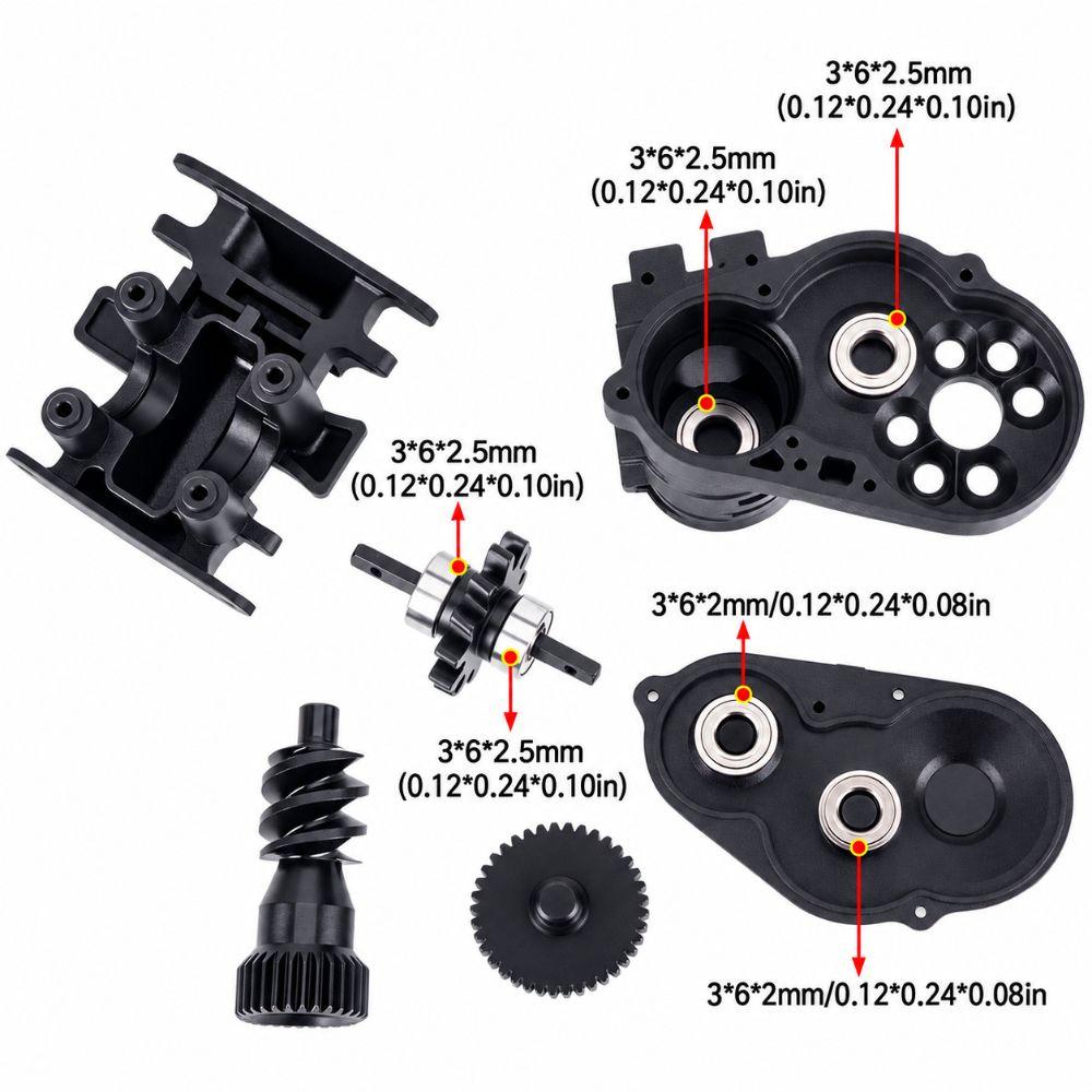 Stainless Steel RC Car Transmission Gear Set for 1/30 Axial SCX30 RC Transmission Parts