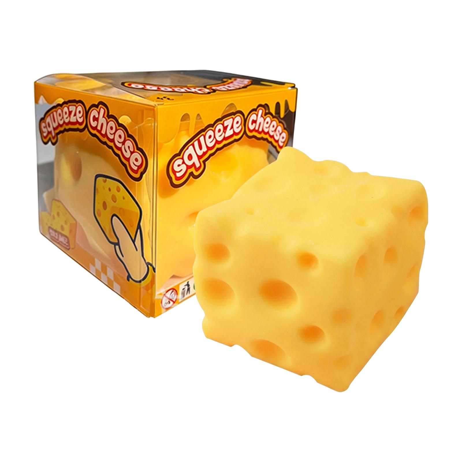 

Squeeze Cheese Shaped Stress Relief Toy Soft Cheese Block Sensory Fidget for Office Home and School Use 11cm Boxed