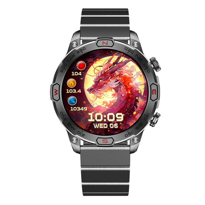 SCIONE Smart Watch Heart Rate Bluetooth Call Voice Assistant Compass Flashlight Step Outdoor Sports Watch