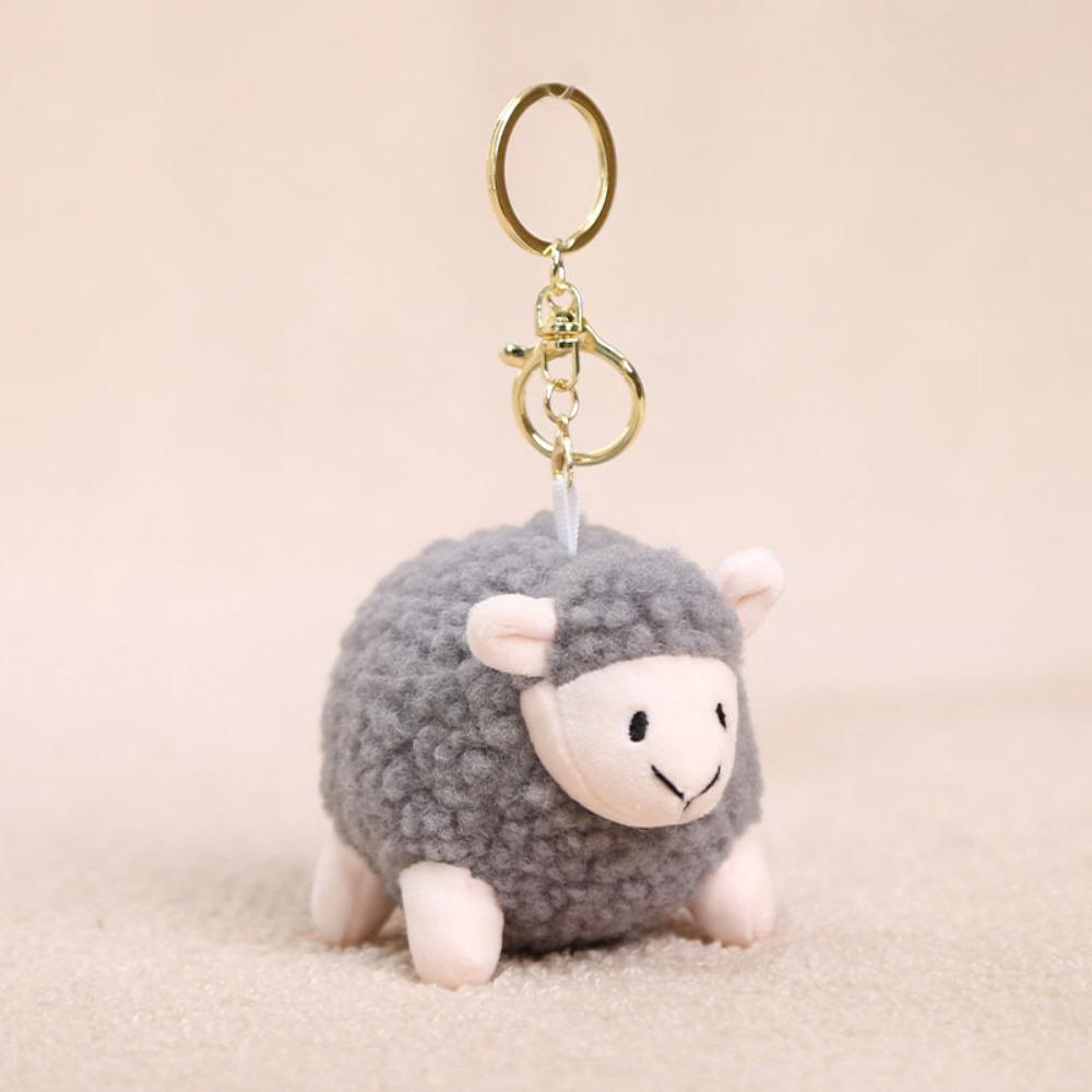 Miniature Lamb Plush Keychain Plush Chubby Lamb Plush Toy Plush Toy Pendant Personal Accessory серый