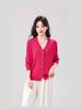 Plus Size Women's Knit Cardigan - Single-Breasted, Hollow-Out, Solid Color, Versatile for Spring/Autumn
