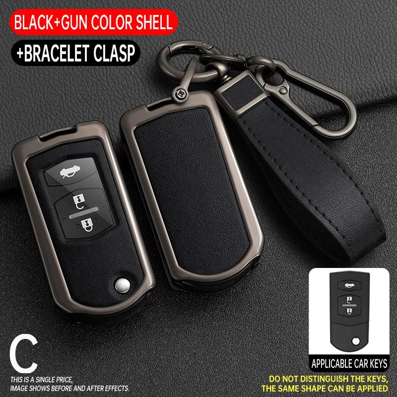 2 3 Tasten Zinklegierung Auto Klappschlüssel Hülle Abdeckung Schale Halter Für Mazda 3 5 6 Serie M6 Rx8 Mx5 Schlüssel Schutz Hülle Tasche Zubehör black