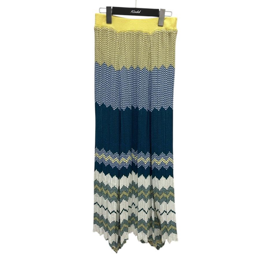 SLOBE IENA Linen blend knit skirt 24060912264010 Yellow x Blue Size: FREE