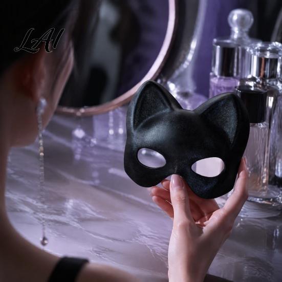 Lightweight Eye Masque for Theme Parties Cat Masquerade Masque Sparkly Sequins/Velvet/Black Half Face Stylish Costume Events Women Men Halloween