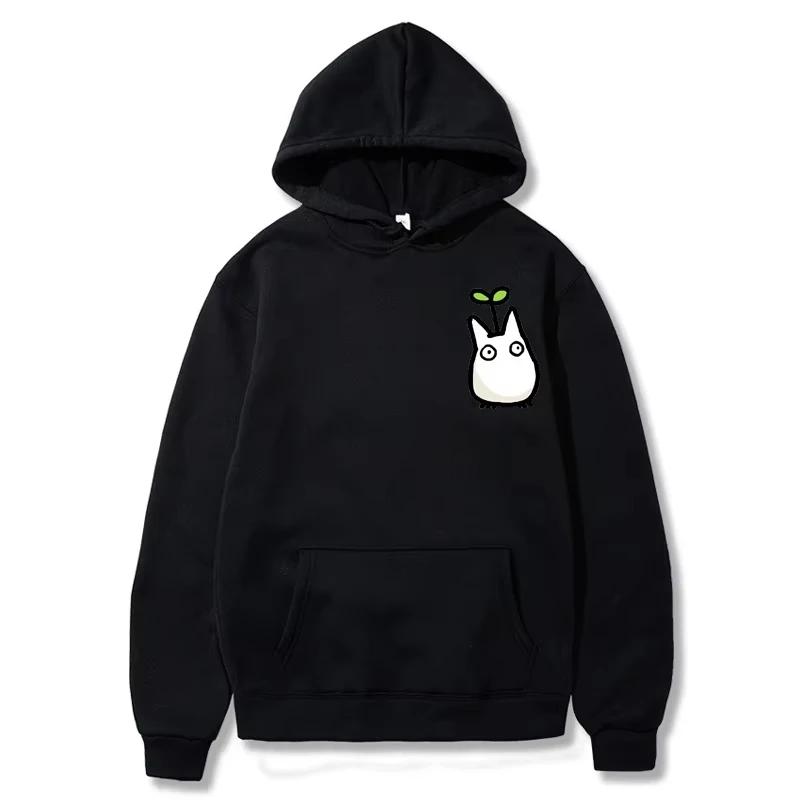 A trendy 2D hooded sweatshirt featuring the Japanese anime Totoro Studio Ghibli pattern print for men in the autumn of 2025