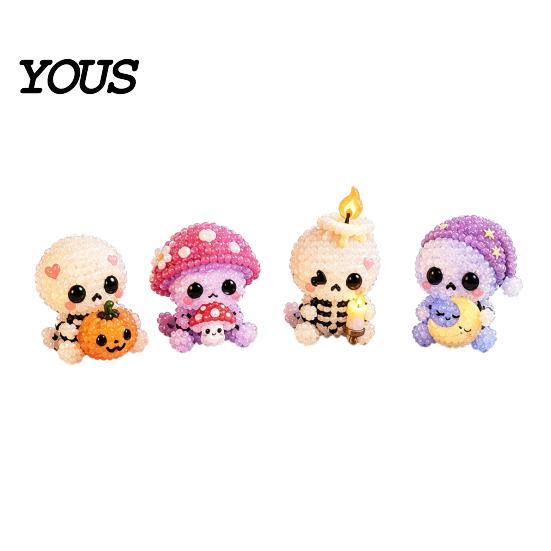 Beaded Figure Making Kit Glowing Fantasy Spirits DIY Bead Kit, 3D Mini Elf Beading Craft Set, Handmade Art Small Display Crafts Ornament with