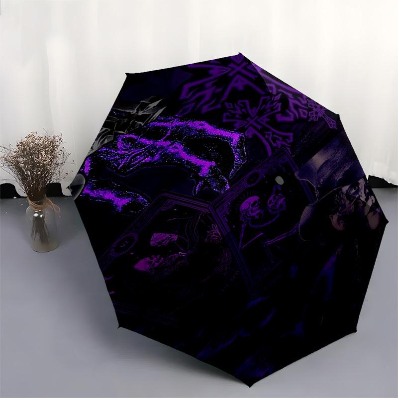 1pc Gothic Cross Automatic Open, Windproof, Compact Travel Umbrella, Gift for Birthday, Christmas, Business 93011