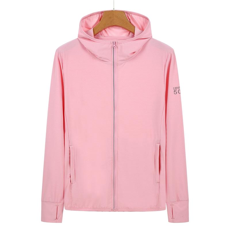 UPF 50+ Sun Protection Hoodie Jacket, Lightweight Ice Silk Breathable Sunscreen Clothing with Pockets for Fishing, Hiking