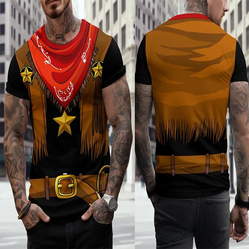 Men's Skeleton Graphic T-shirts Funny 3D Fake Jacket Print Men Women Punk Street Style T shirt Casual Outdoor Youth Tees Y2k Top