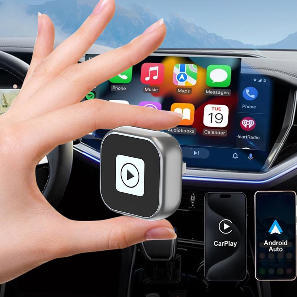 Wireless CarPlay & Android Auto Adapter Carplay AI Box Convert Wired To Wireless Auto Connect Plug & Play for Factory Wired Cars