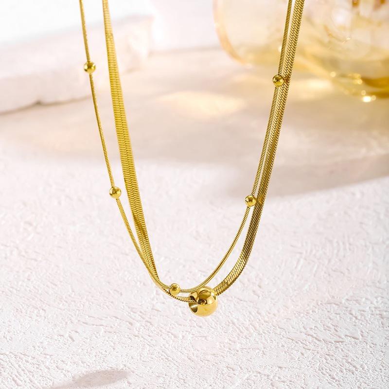 Elegant 18K Gold Titanium Steel Geometric Blade Necklace for Women - High-End Fashion Chain
