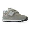 New Balance Kids 574 Hook And Loop Grey White PV574EVG