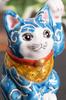 Ceramic Kutani Colorful Arabesque Feng Good Japanese Interior Decor Maneki-neko Figurine, Ware, Left-Handed, Design, Shui, Luck, Style,