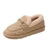 Autumn and Winter with Plush and Thick Metal Buckle Loafers for Women