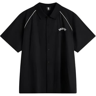 Li Ning Basketball Series Sports Casual Simple Short Sleeve Shirt Men Shirts Black ASHU415-1