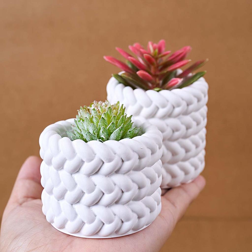 Webmuster Form Kerzenglas Silikonform DIY Rund Sukkulenten Blumentopf Tonformen Gips Harz Aufbewahrungsbox Bastelbedarf