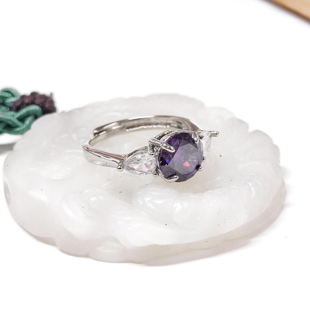 Starry Purple Pendant Ring in Little Fragrant Style - High-End, Simple Design by Gusen Jewelry