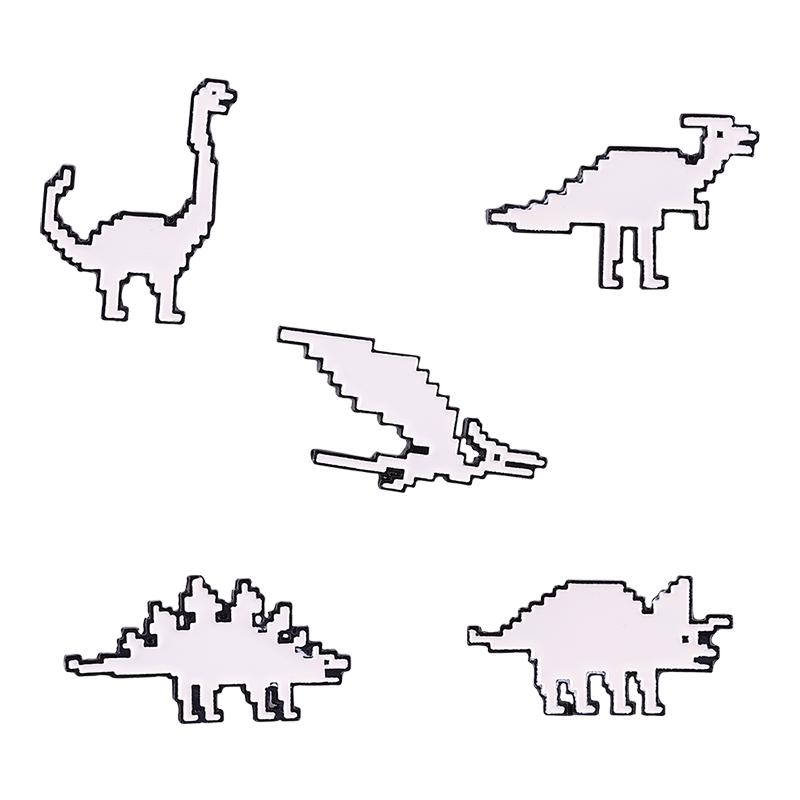 5-6 Stück/Set Dinosaurierpark Emaille-Anstecknadeln Schmetterling Igel Frosch Broschen Reversabzeichen Tier Pflanzen Schmuck Geschenk für Kinder Freunde